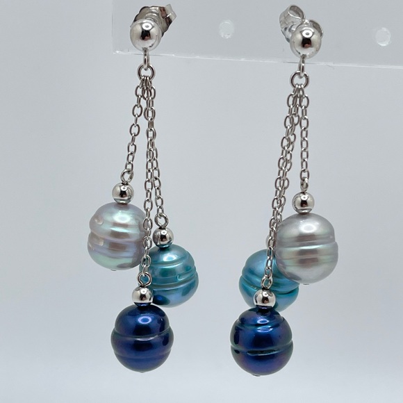 Genuine Pearl & Sterling Earrings ! - Picture 1 of 6